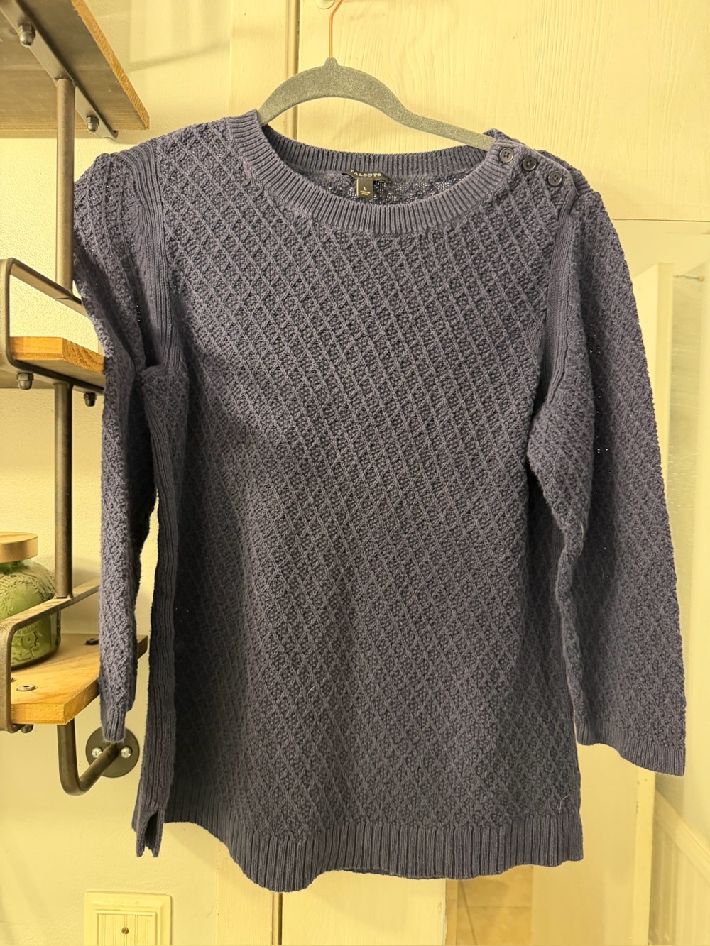 Talbots Textured Knit Sweater - Blue